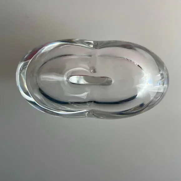 Simon Pearce Romance Vase, Hand Sculpted Heart Shape Clear Glass Form, Unsigned